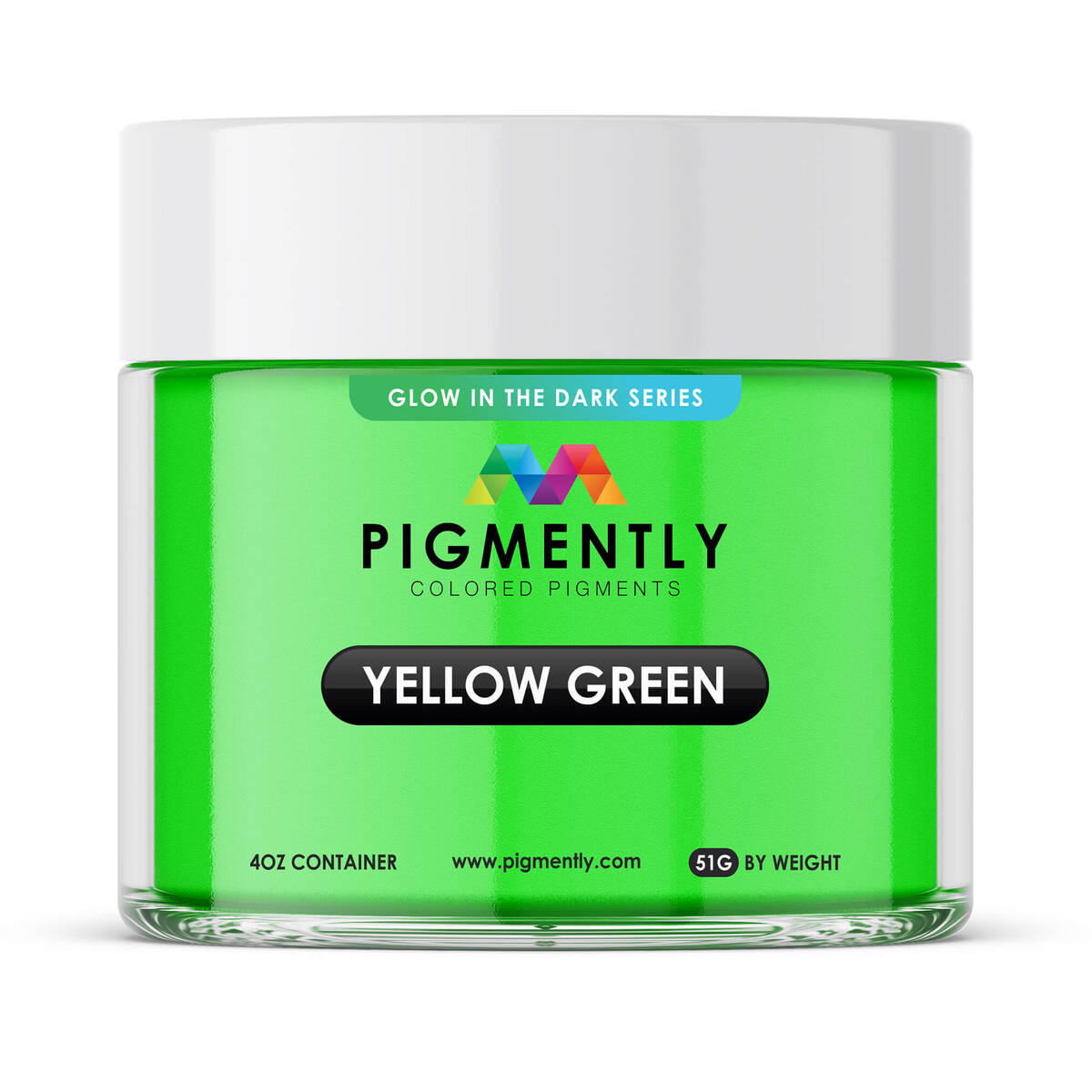 Pigmently Mica Powder Yellow Green Glow in The Dark 51g Epoxy Pigment