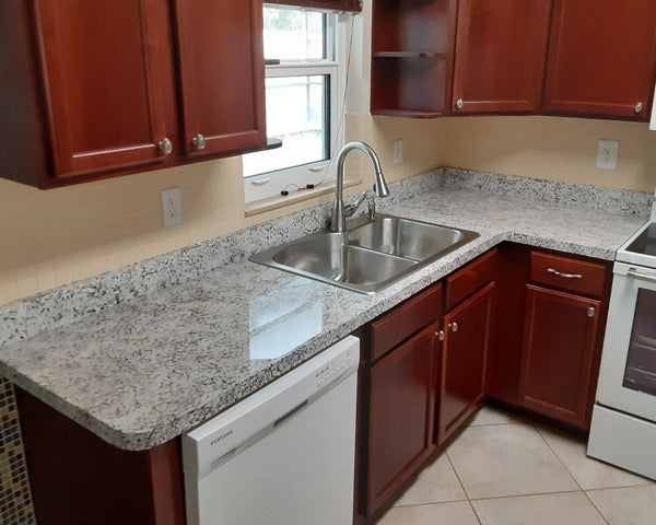 An epoxy kitchen countertop.