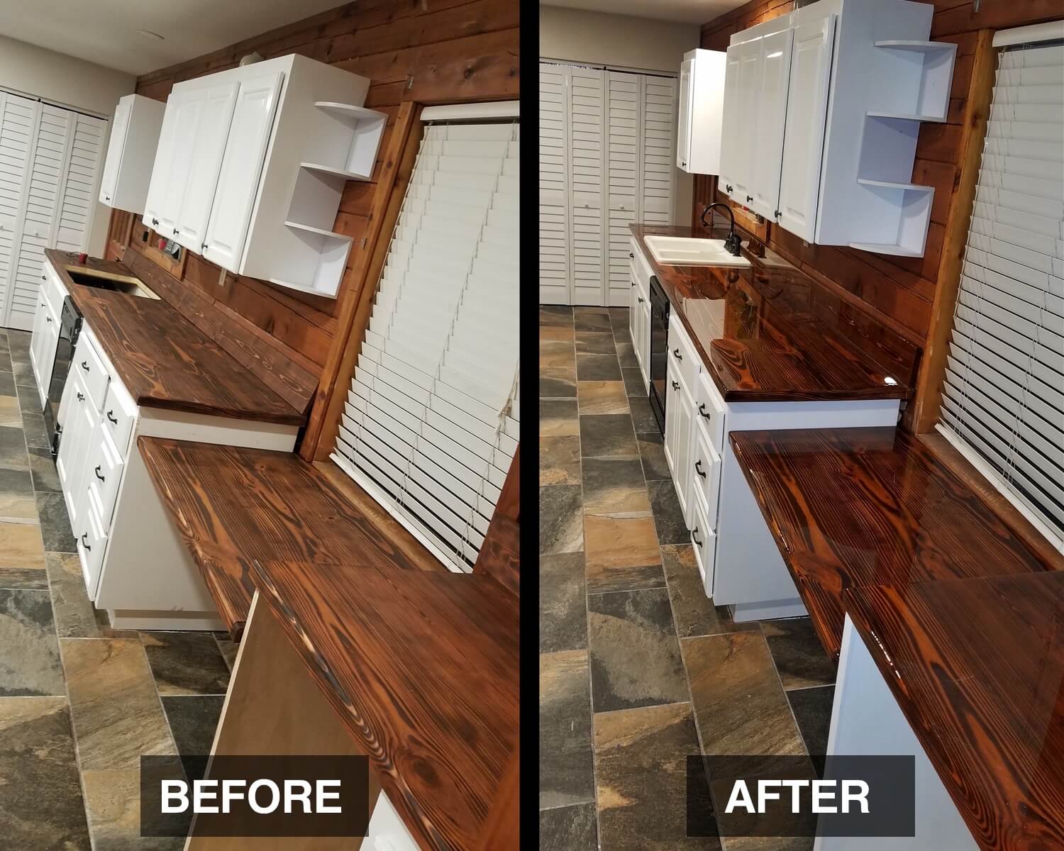 Epoxy Stained Wood Countertop