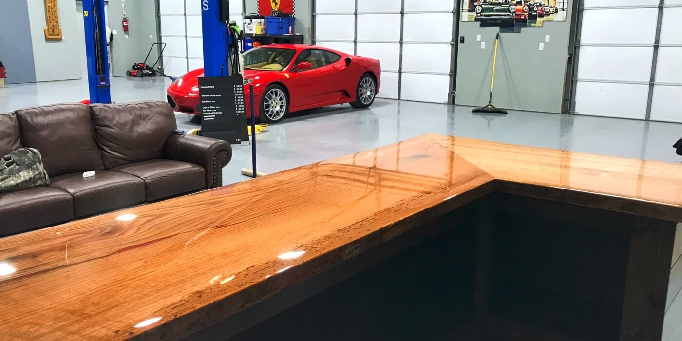 Man Cave with Epoxy Bar Top